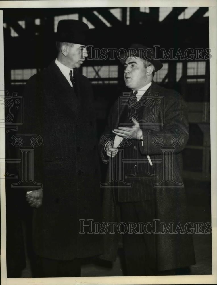 1938 Press Photo C.M. White and L.F. McCaffrey at Opening Largest Strip Mill - Historic Images