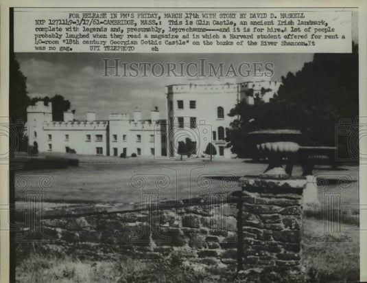 1961 Press Photo The Glin Castle, an Ancient Irish Landmark - Historic Images