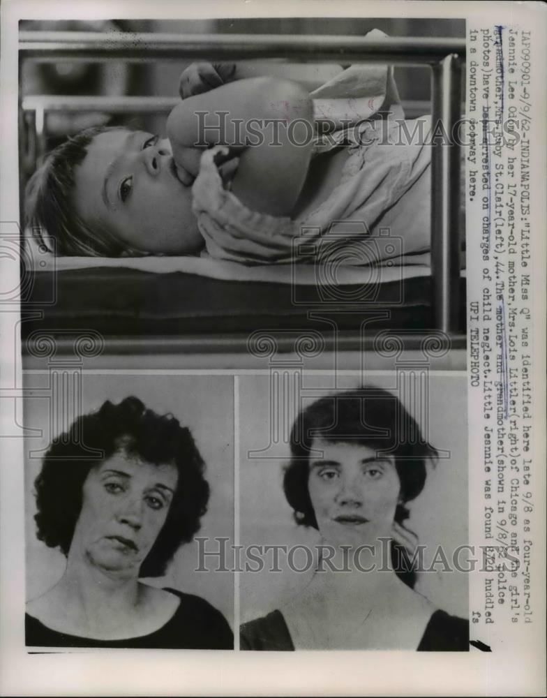 1962 Press Photo Lois Littler and Ruby St. Clair charged with Child Neglect - Historic Images