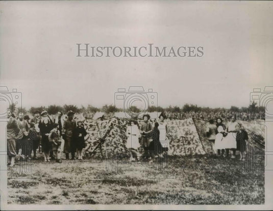 1936 Press Photo Homeless Earthquake Victims Tent Shelters, Venice Italy - Historic Images
