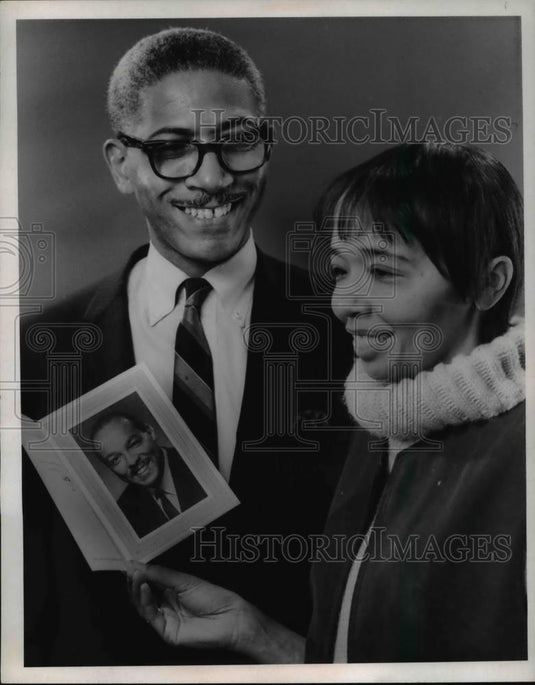 1968 Press Photo Nathaniel Young & Margaret Carter of United Negro College Fund - Historic Images