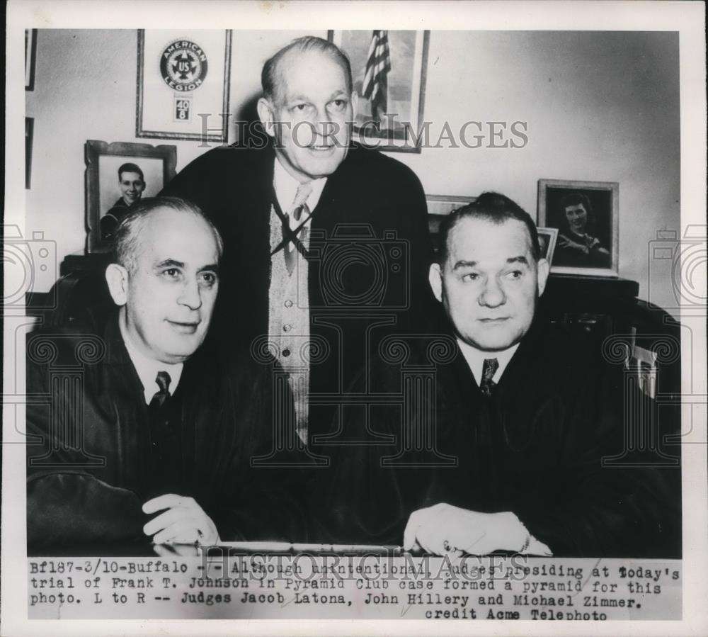 1949 Press Photo Judges Jacob Latona, John Hollery and Michael Zimmer - Historic Images