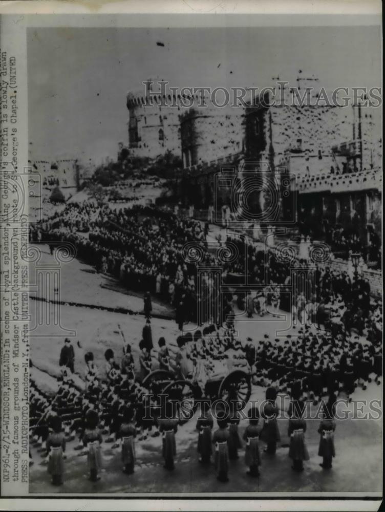 1952 Press Photo King George VI Funeral Procession at Windsor Castle, England - Historic Images