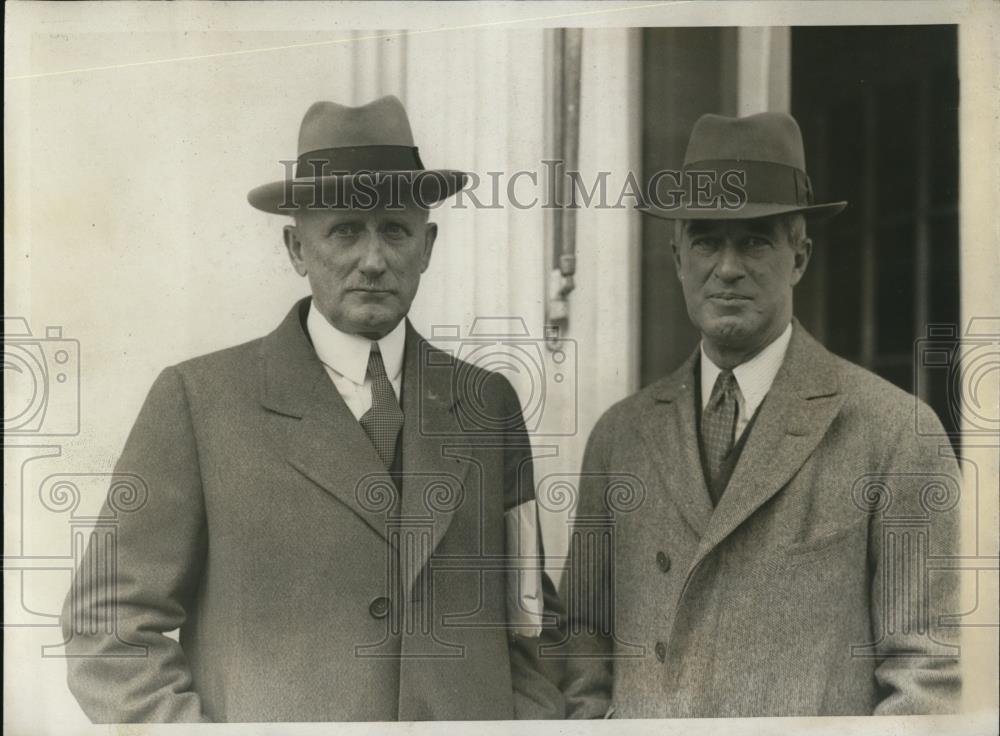 1930 Press Photo Col. Arthur Woods And Robert P. Lamont Confer On Unemployment - Historic Images