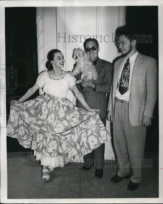 1949 Press Photo Eileen McKay, Carlo Molina and Wayne Lewis at El Jardin Hotel - Historic Images