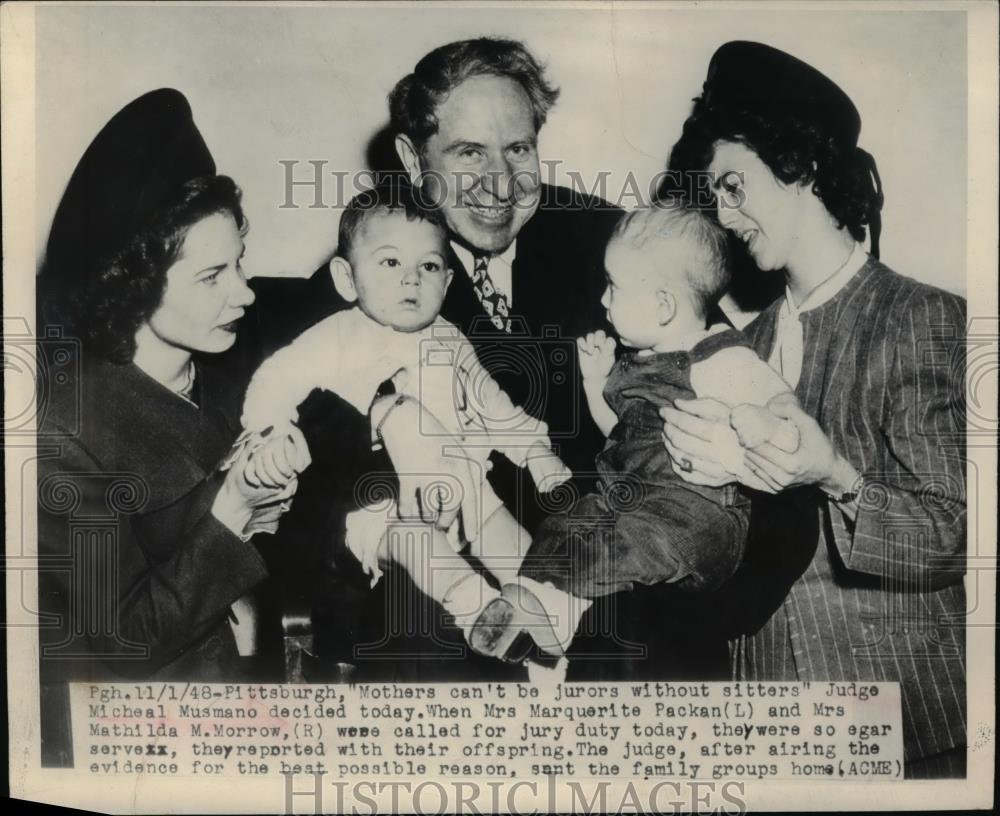 1948 Press Photo , &quot;Mother can&#39;t be jurors without sitters&quot; - Historic Images