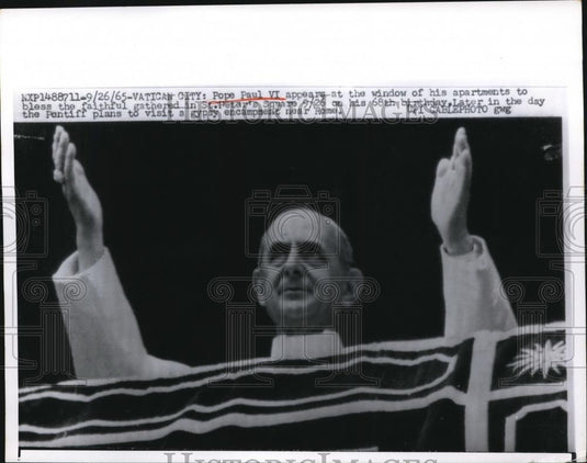 1965 Press Photo Vatican City Pope Paul VI Apartment Birthday Pontiff Rome - Historic Images