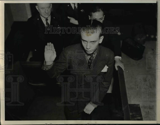 1938 Press Photo Chicago Ill Theodore Danielsen Jr 16 on trial for mom's murder - Historic Images