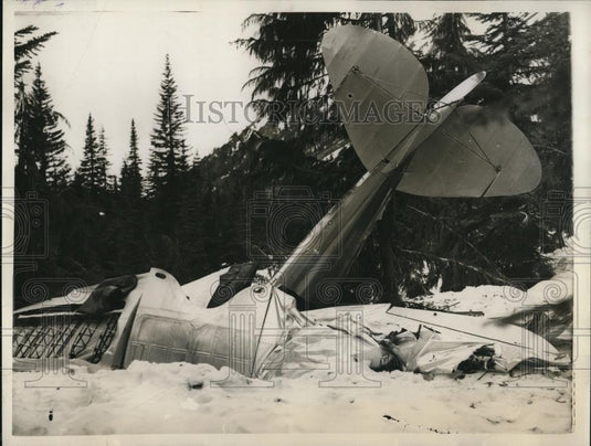 1936 Press Photo Seattle Wash wreck of Jay Graybill , Arne Wells plane - Historic Images