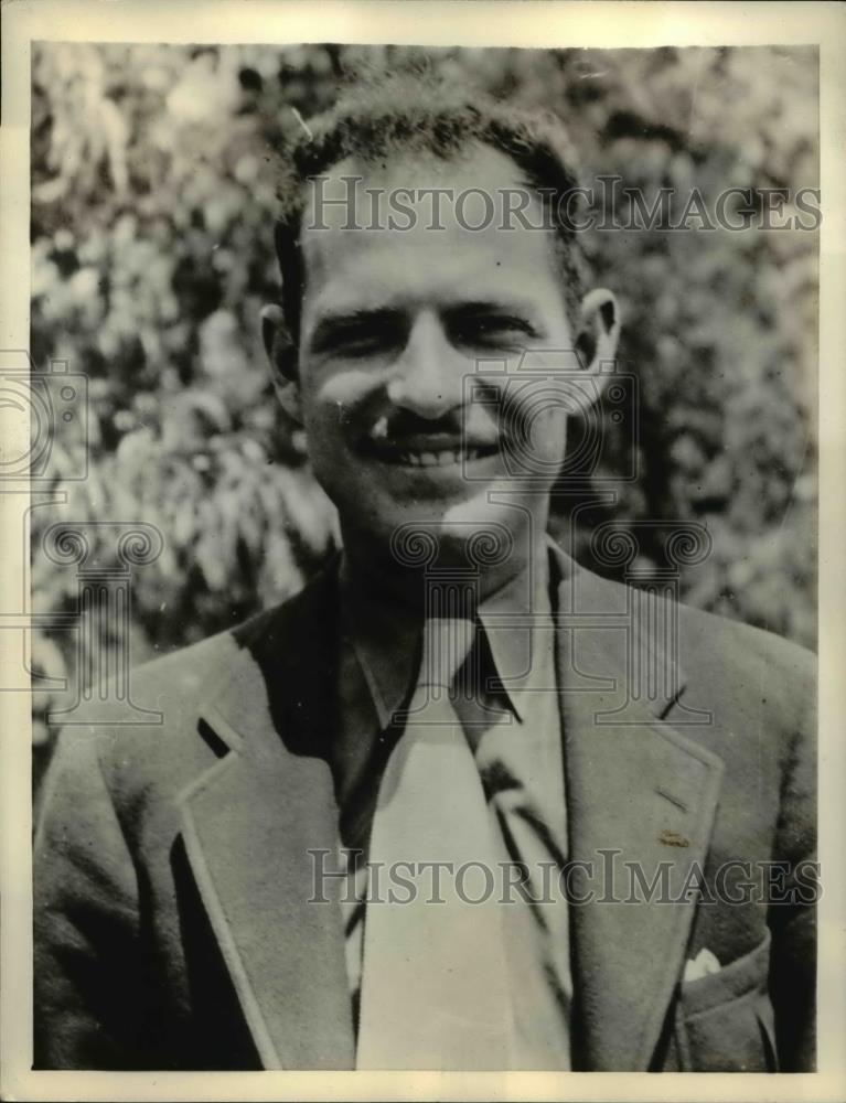 1934 Press Photo Earl Urquhart in Hospital after Being Shot by Earl Spitz - Historic Images