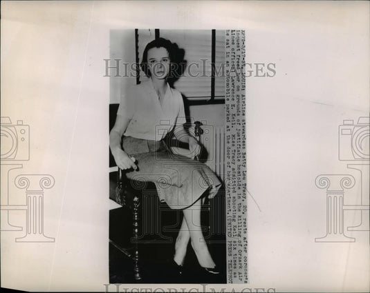 1952 Press Photo Louis Airline Stewardess Betty Lou Tracy Lawrence E Keil Killed - Historic Images