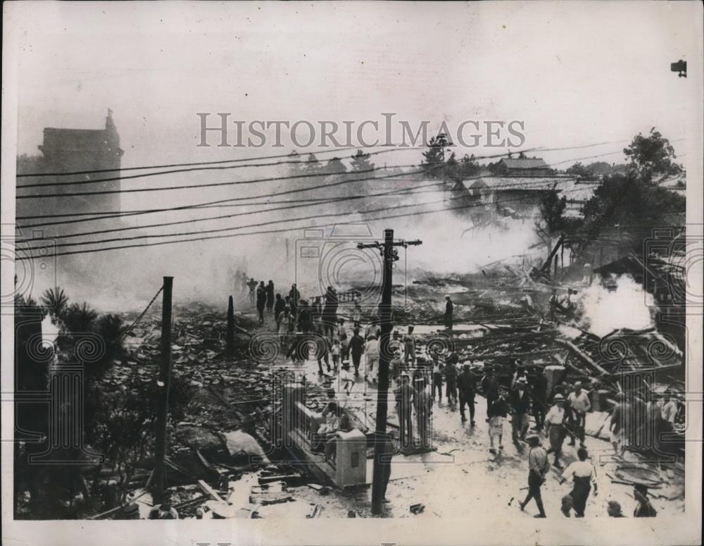 1935 Press Photo The scene of desolation in Shibata after the fire - Historic Images