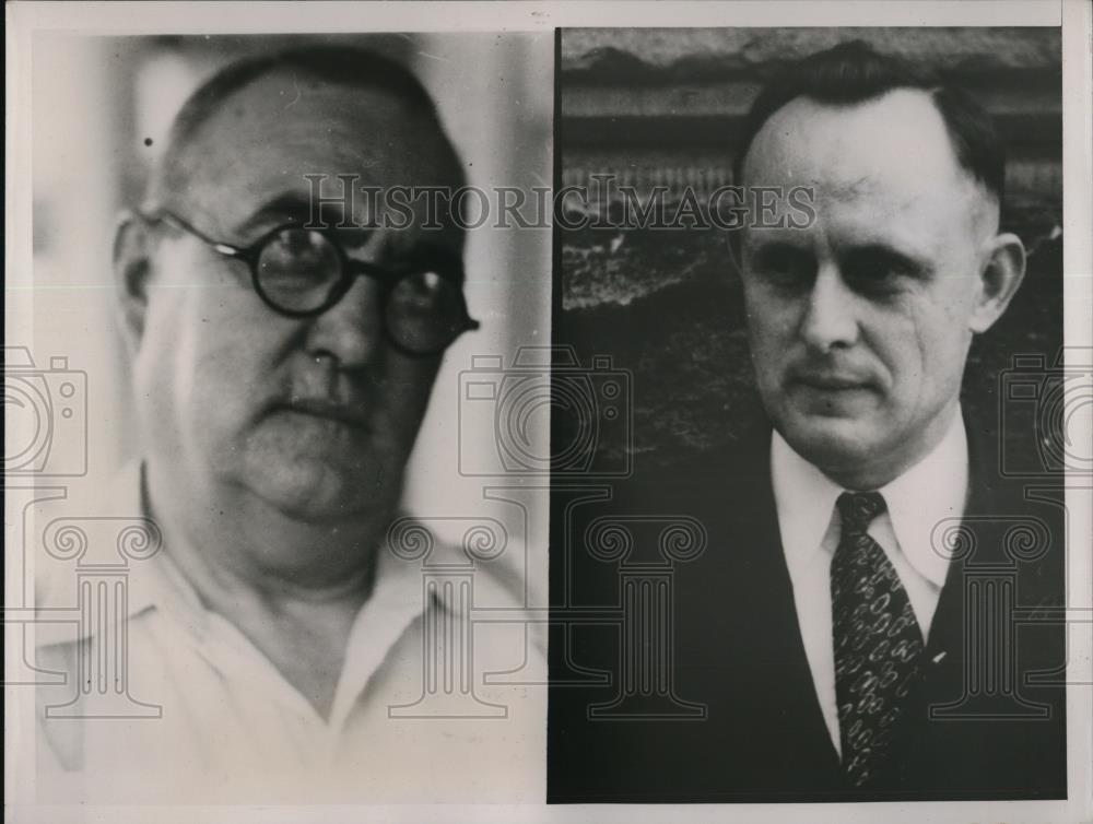 1937 Press Photo Marshall Edward Carpenter, Ohio Judge Harry L. Albright - Historic Images
