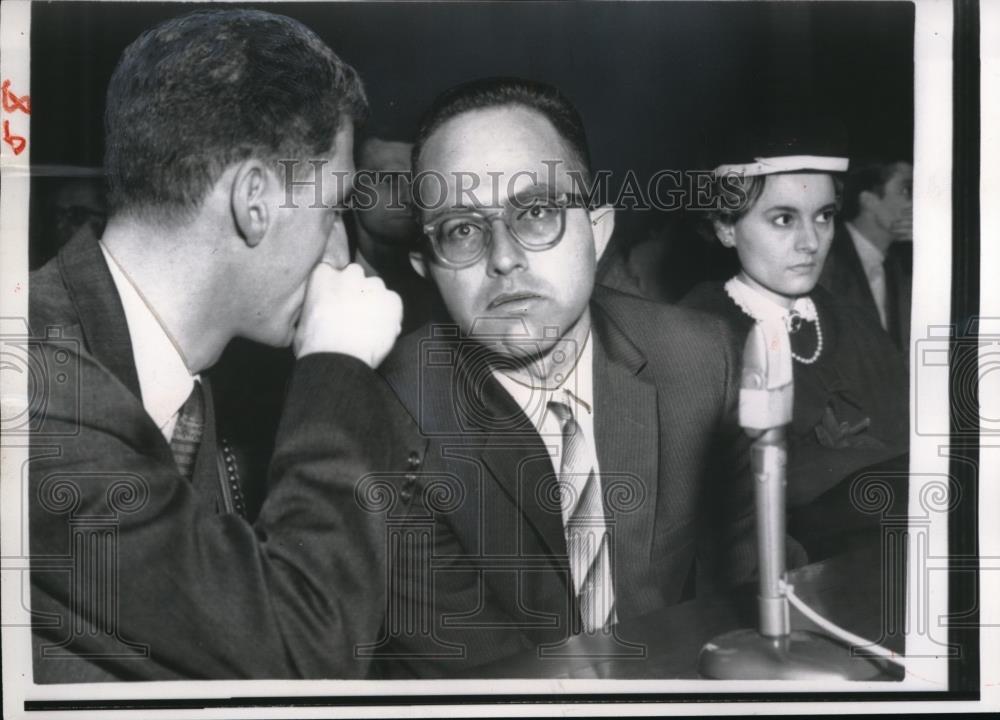 1958 Press Photo Gen. Counsel Bernard Schwartz on Controversial Miami Channel 10 - Historic Images