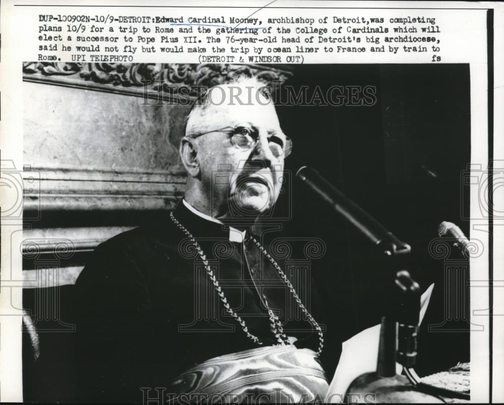 1958 Press Photo Detrote Edward Cardinal - Historic Images