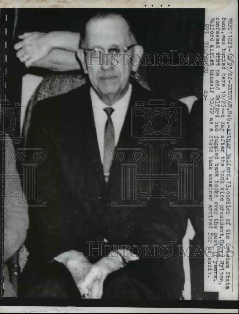 1962 Press Photo Arthur Walford Killed Himself After Confession of His Crimes - Historic Images