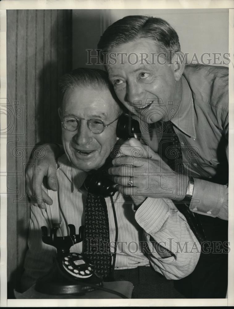1936 Press Photo Charles W. Hutchinson &amp; Father Horace, Irish Sweepstakes Winner - Historic Images