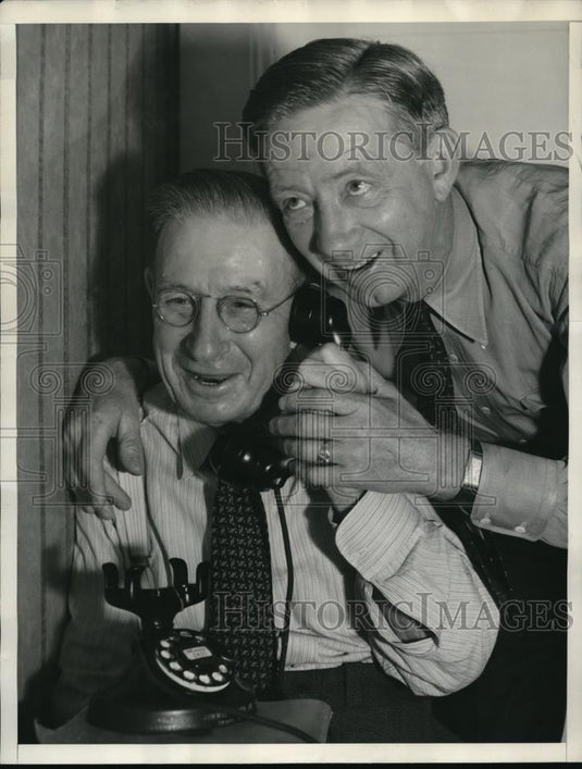 1936 Press Photo Charles W. Hutchinson & Father Horace, Irish Sweepstakes Winner - Historic Images