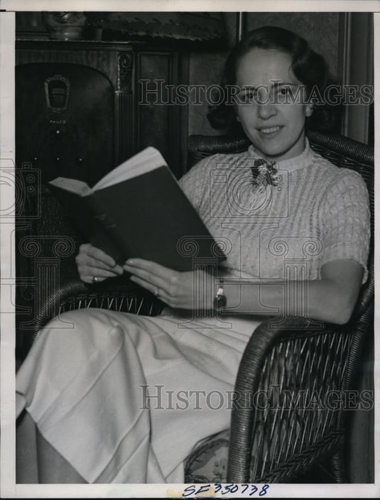 1936 Press Photo Mrs Addilee Hoar san Jose State College nearly perfect student - Historic Images