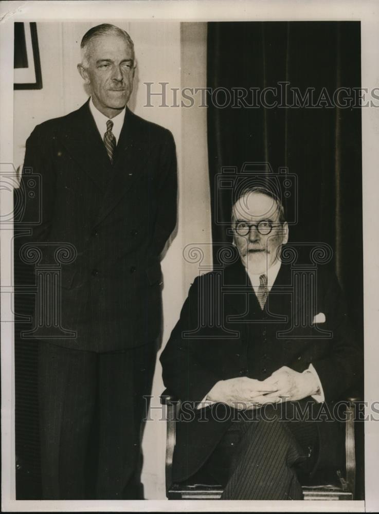 1935 Press Photo Lt Gen Sir Harold Fawcus &amp; Sir Edward Stewart - Historic Images