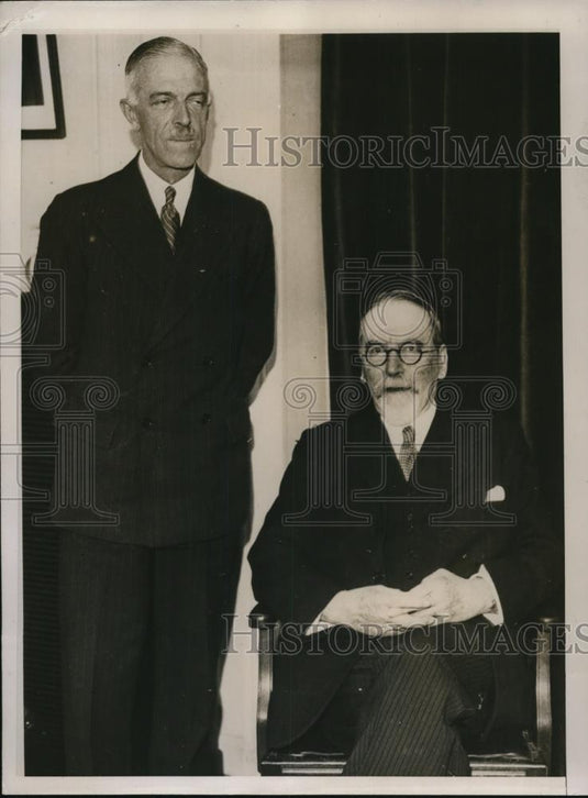 1935 Press Photo Lt Gen Sir Harold Fawcus & Sir Edward Stewart - Historic Images