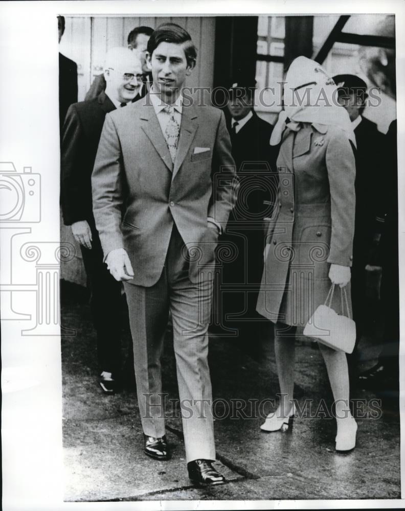 1970 Press Photo Prince Charles and Princess Anne as they arrive in London - Historic Images