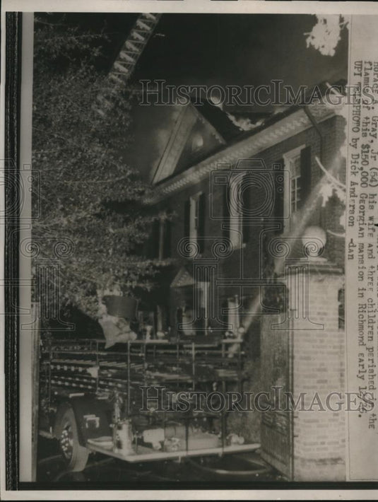 1959 Press Photo Horace A Gray Jr, wife & three children perished in flames - Historic Images