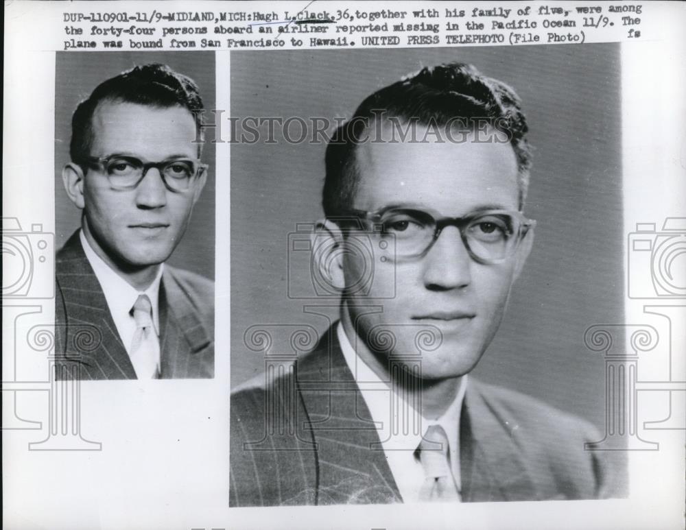 1937 Press Photo Hugh L. Clack, one of the missing passenger of the airliner - Historic Images