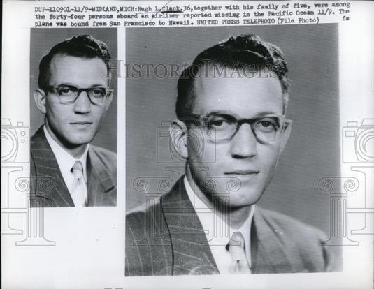 1937 Press Photo Hugh L. Clack, one of the missing passenger of the airliner - Historic Images