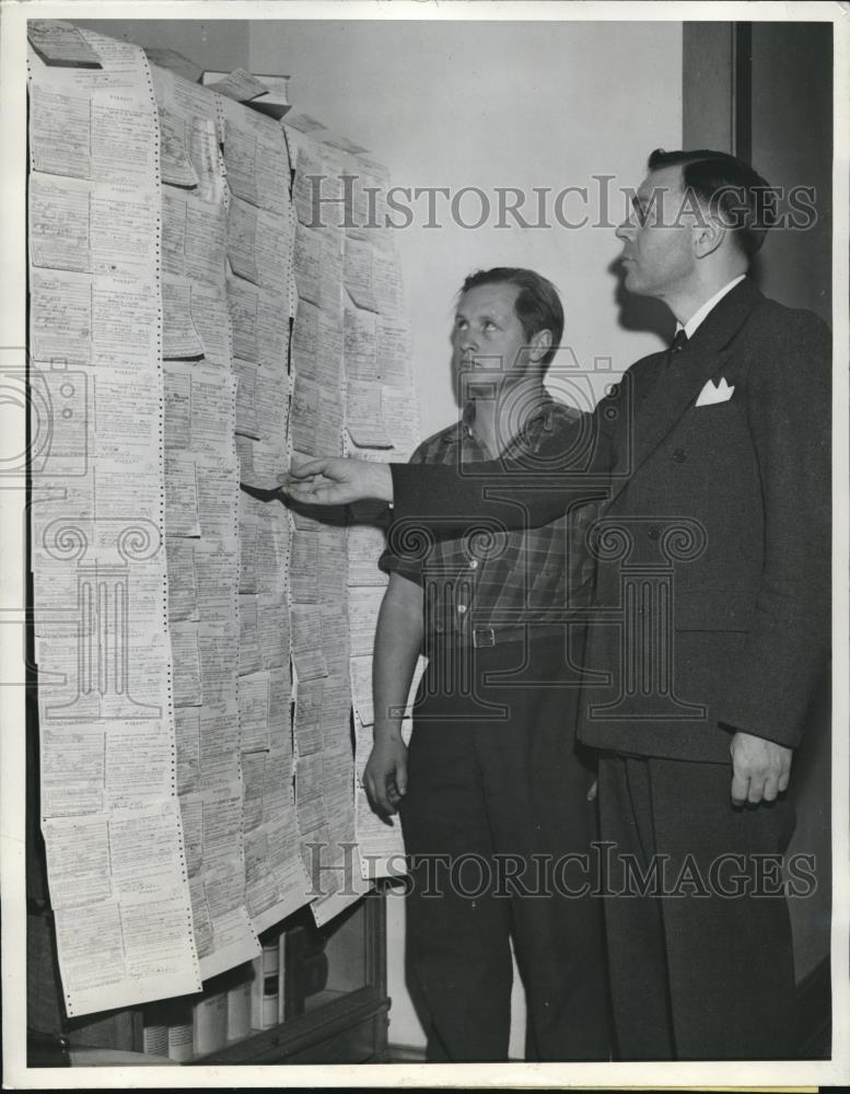 1943 Press Photo San Francisco Jack Safford, Judge Kaufman parking violations - Historic Images