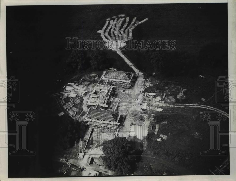 1937 Press Photo Air view of WH Stillwell estate on Chesapeake Island - Historic Images