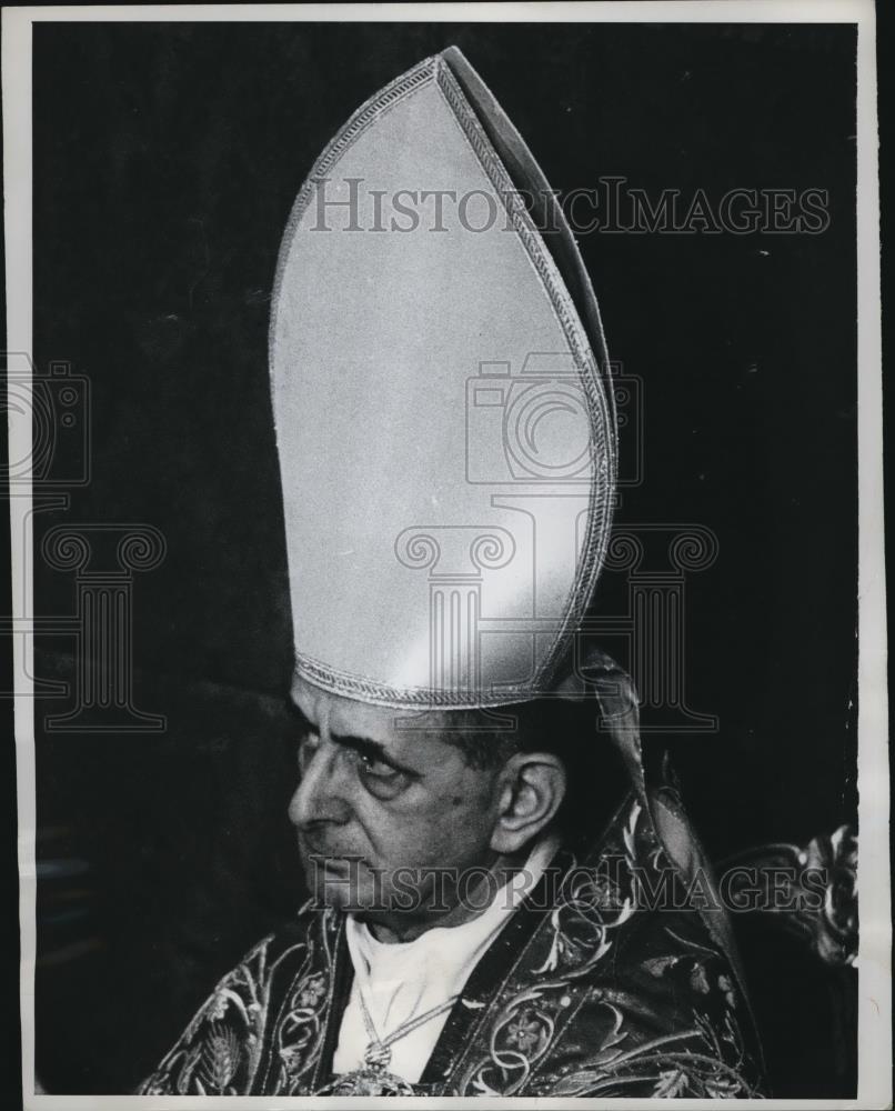 1968 Press Photo Pope Paul VI during Easter service at the Vatican - Historic Images