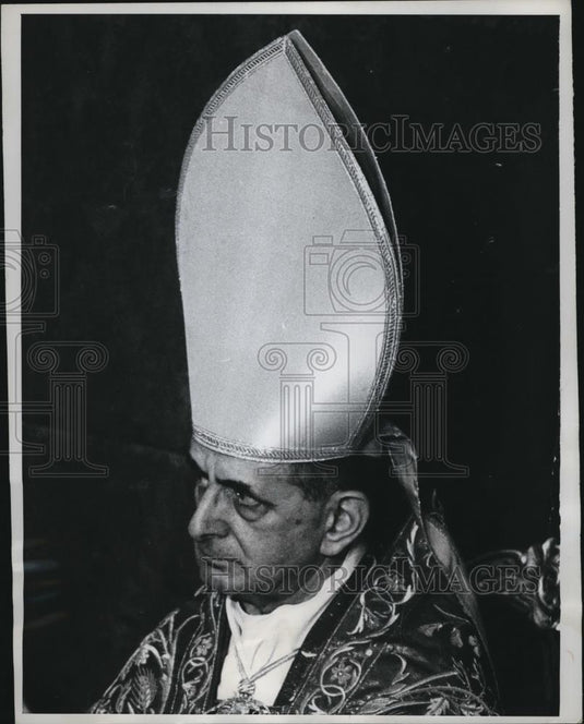1968 Press Photo Pope Paul VI during Easter service at the Vatican - Historic Images