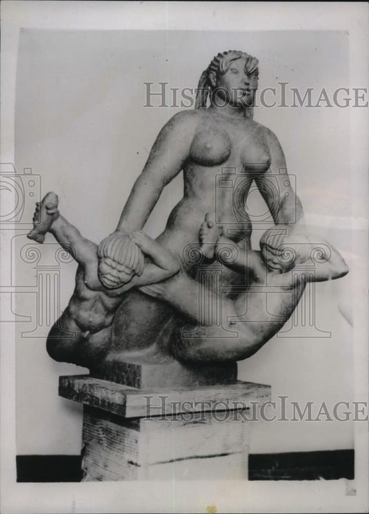 1937 Press Photo Statue designed by Milles for a Plaza in St. Louis Mo. - Historic Images