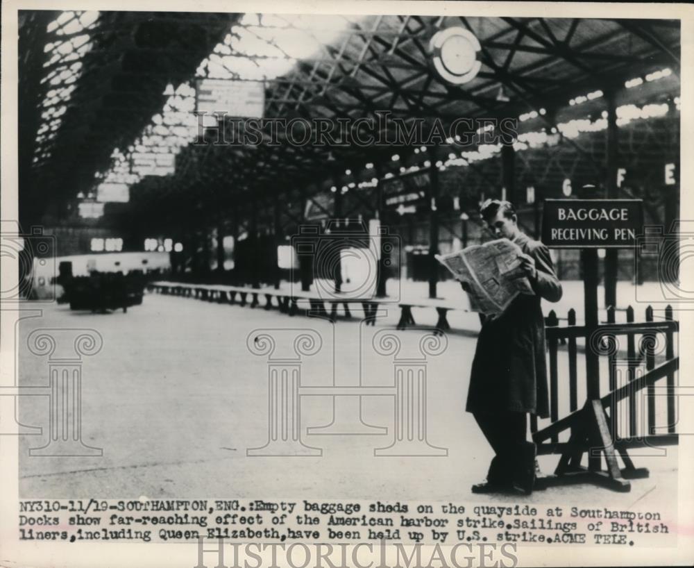 1948 Press Photo Empty Baggage Shed - Historic Images