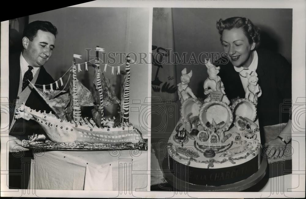 1953 Press Photo Paris original ideas of the Parisian Butchers Andre Moulii - Historic Images