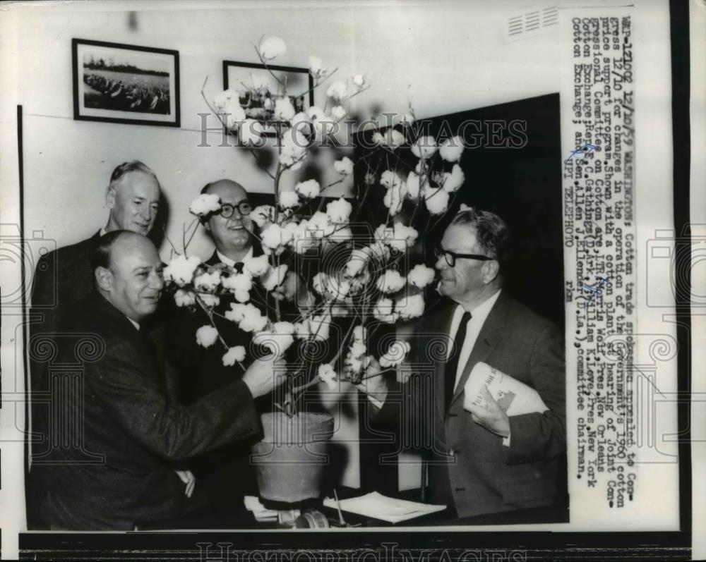 1959 Press Photo Congressional Cotton Committee Spokesmen Morris Wolf, Others - Historic Images