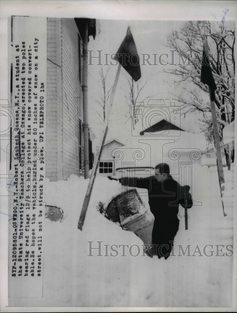 1958 Press Photo Robert Laubech student at State University Teachers College - Historic Images