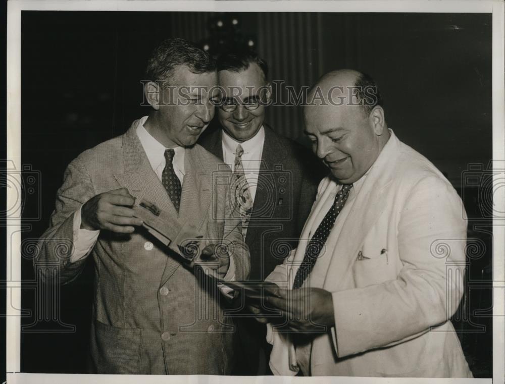 1935 Press Photo Attorney W.A. Hill, Moultrie Hitt and H.C. Hopson at Hearing - Historic Images