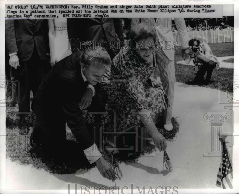 1970 Press Photo Wash DC Rev Billy Graham &amp; singer Kate Smith at Honor America - Historic Images