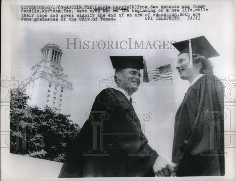 1963 Press Photo Austin Texas Laurie Margis &amp; Tommy Sandlin Univ of Tex - Historic Images