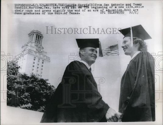 1963 Press Photo Austin Texas Laurie Margis & Tommy Sandlin Univ of Tex - Historic Images