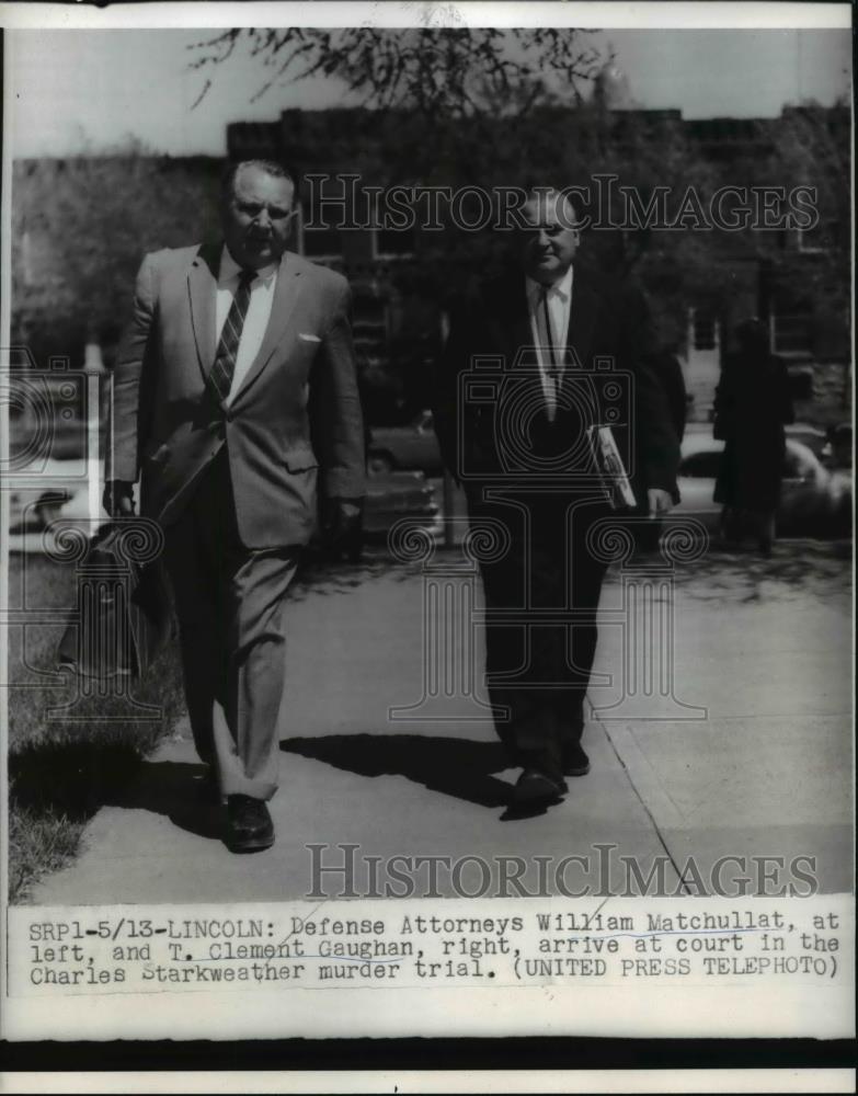 1958 Press Photo William Matchullat at left and T. Clement Gaughan, right - Historic Images