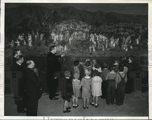 1934 Press Photo The First Christmas a scene from Bethlehem Tableaux in L.A. - Historic Images