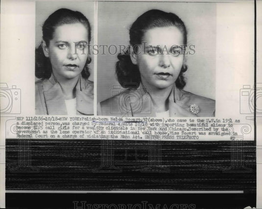 1956 Press Photo Nelds Bogart charged by Federal agents for importing call girls - Historic Images