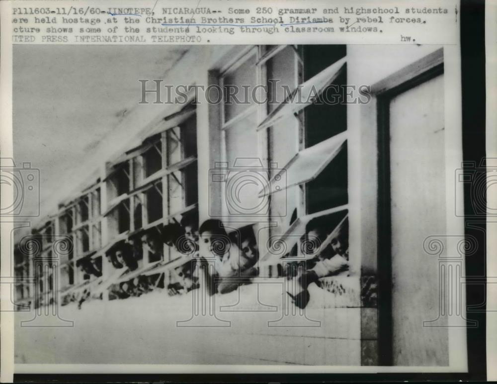 1960 Press Photo Hostages at the Christian Brothers School Diriamba - Historic Images