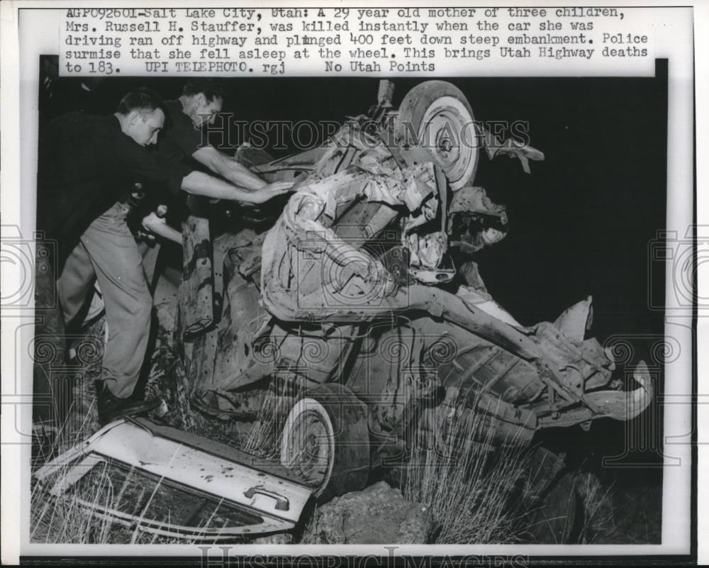 1960 Press Photo Salt Lake City Utah, Mrs Russell Stauffer &amp; 3 children killed - Historic Images