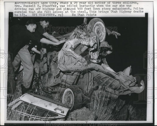 1960 Press Photo Salt Lake City Utah, Mrs Russell Stauffer & 3 children killed - Historic Images