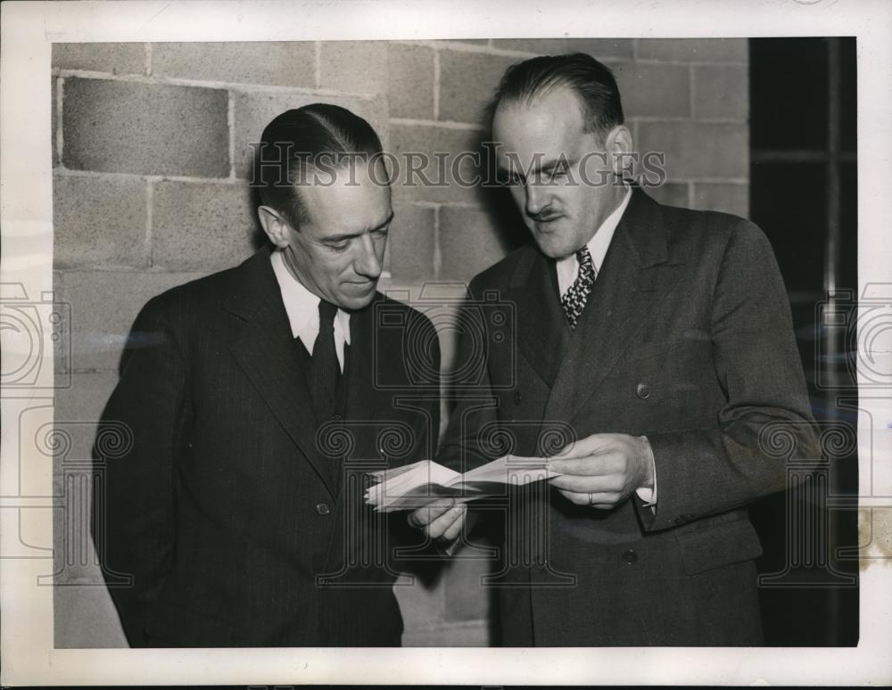 1937 Press Photo Dr. Bronk and Dr. Francis Schmitt - Historic Images