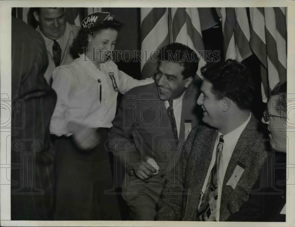 1943 Press Photo Buffalo NY George Addes UAW at CIO convention - Historic Images